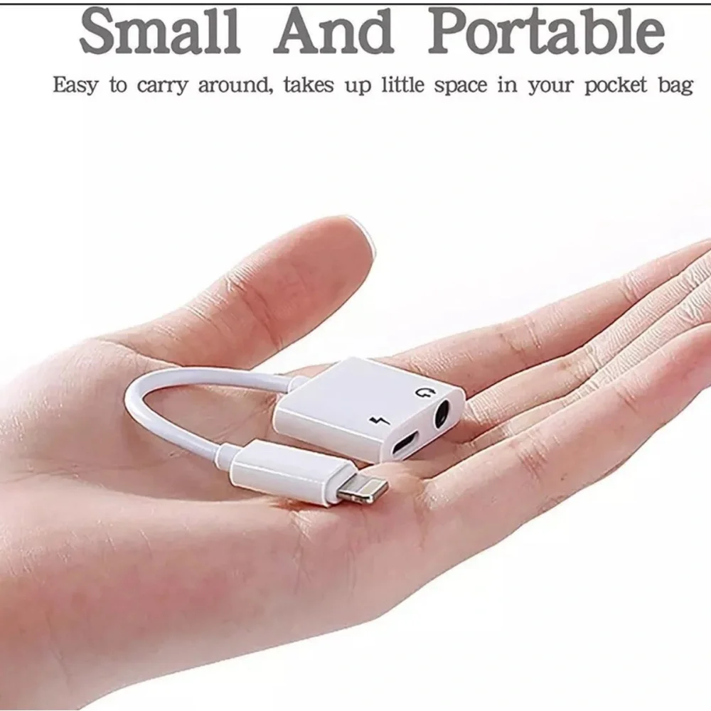 Lightning to 3.5mm Headphone Jack Adapter And Charging Splitter For Apple iPhone